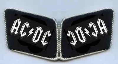 AC / DC Biker Blue Jean Leather Jacket Vest Collar Tabs Patch Club Hell Highway • £24.08