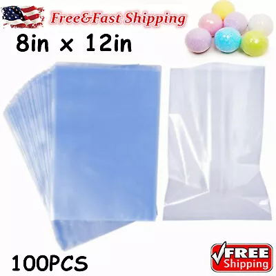 100PCS Heat Shrink Bag Wrap Film Packaging Seal 8 X12  Clear Shrinkable PVC US • $13.99