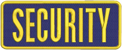 Security Embroidery Patches 4x10 Hook ON BACK Gold Letters Navy • $10.99