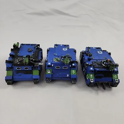 Vtg Warhammer 40K Space Marines Ultramarines 3 Razorback Forgeworld Painted VG • $199.99