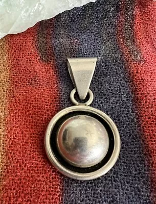 Vintage Modernist Taxco TR-149 Mexico Sterling Silver 925 Dome Pendant • $28