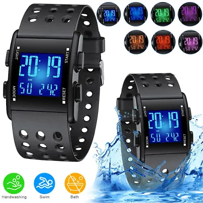 Men LED Digital Sports Watch Military Tactical Waterproof WristWatch Backlight • $13.85
