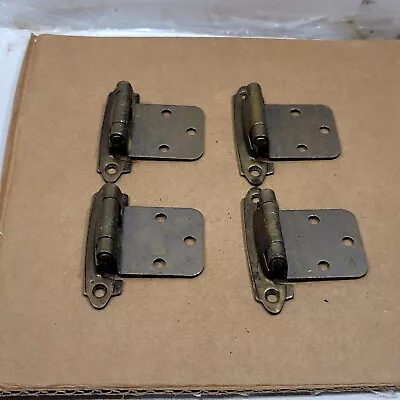 $9.46 • Buy Vintage Cabinet Hinges Bronze Tone Metal Lot Of 4