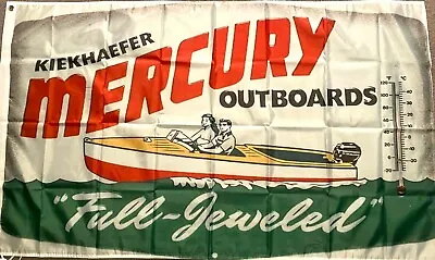 MERCURY OUTBOARD VINTAGE FLAG. RETRO HUGE  Man Cave Garage Boat Shed • $26.50