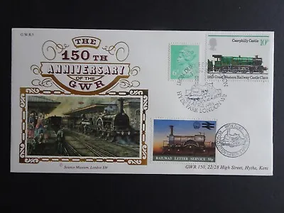 £1.30 • Buy G.W.R 5 150th Anniversary Benham Silk Railway First Day Cover