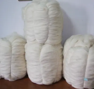 22 Lbs White Merino WOOL ROVING BULK Natural Undyed Felting Spinning Chunky Yarn • $149