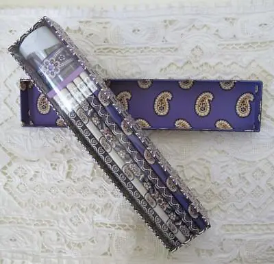 Vera Bradley Pencil Box Set Simply Violet 10 #2 Pencils Sharpener Purple Paisley • $17.99