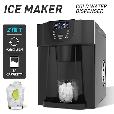 Advwin 3L Portable Ice Maker Machine 2 In 1 Commercial Home Water Dispenser • $219.90