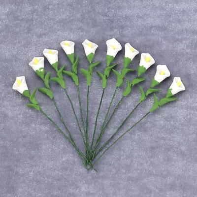 10PC 1/12 Scale Dollhouse Miniature Flowers Calla Lily Fairy Garden Accessories • $9.99