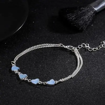 $5.76 • Buy Blue Heart Shaped Bracelet Adjustable Luminous Heart Bracelet For Valentines Day