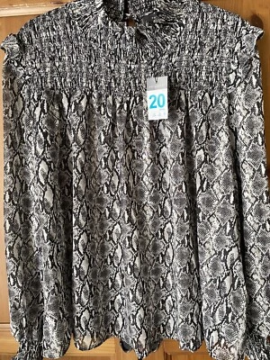 £6.99 • Buy Bnwt Stunning Snakeskin Print Blouse - Size 20