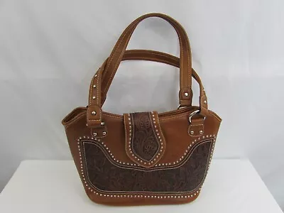 Montana West Concealed Carry Purse Brown Faux Leather/Real Leather • $32