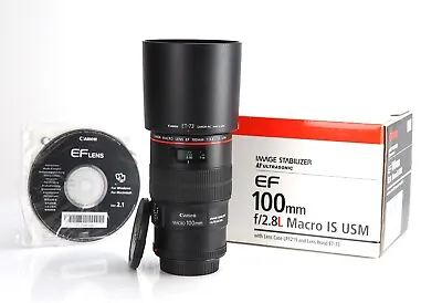 Canon EF 100mm F2.8 L Macro IS USM AF Prime Lens Boxed EOS DSLR  F&R Caps & Hood • £499.99