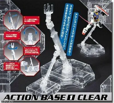 $9.50 • Buy NEW Bandai Hobby Action Base 1 Display Stand (1/100 Scale), Clear USA SELLER