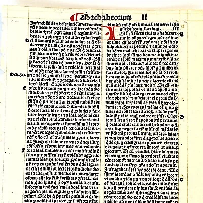 RARE 1495 Froben Incunable Poor Mans Bible Leaf Manuscript Christian Medieval E • $84.95