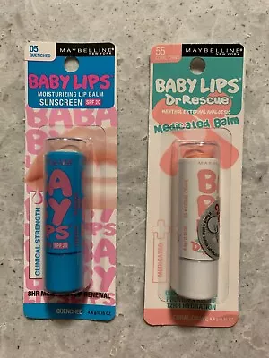 New Maybelline Baby Lips Moisturizing Lip Balm - Dr Rescue Or Sunscreen • $4