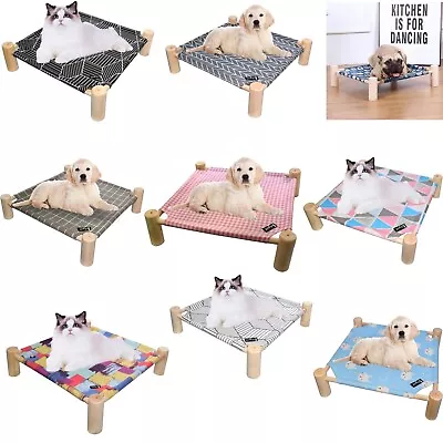 Cat/Dog Bed Wooden Pet Tent Bed Indoor/Outdoor Pet Furniture Replaceable Cover • $22.99