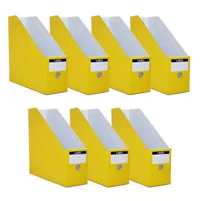 Yellow Cardboard Magazine Holde 7 Pack Magazine File Holder For Desk Sturdy B... • $21.69