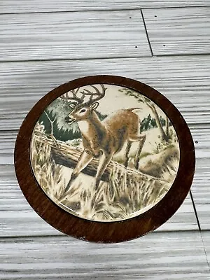 Vintage AVON Wood Box And Ceramic Deer Buck - Unopened Soap Bar - Wilderness- 3” • $12