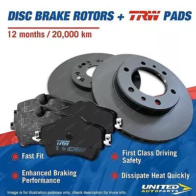 Front Brake Rotors TRW Pads For Nissan Navara D21 720 Pathfinder WD21 • $241.95