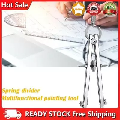 Spring Protractior Compasses Math Geometry Set With Lock Precision Drawing Tool • £6.93