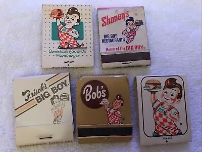 5 DIFFERENT BOB’S BIG BOY VINTAGE  MATCHBOOKS SHONEY’s Frisch’s Tops WTVC TV • $29.95