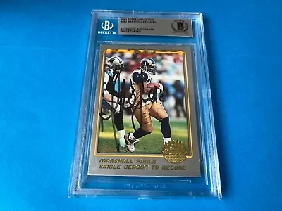 Marshall Faulk Rams HOF 2001 Topps Card Signed Auto Beckett BAS Slabbed • $99.99