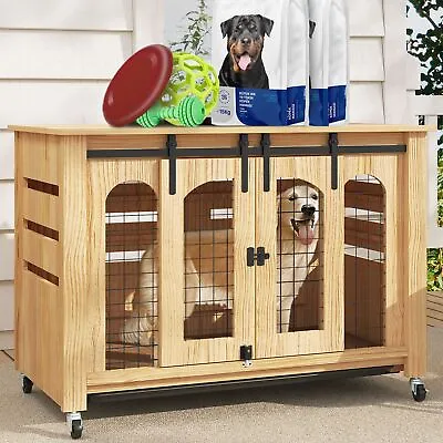 $174.83 • Buy 41.7  XL Dog Crate Furniture Heavy Duty Dog Kennel With Sliding Doors End Table