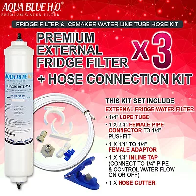 3x DA29-10105J / WSF-100 Samsung Water Filter Compatible+Tube Hose (5m 1/4 ) Kit • $59.95