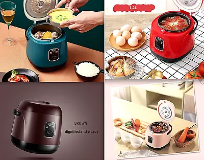 Electric 1.2L Mini Rice Cooker W Steamer Hot Pot 4 Household 1-2 People Students • $40.95
