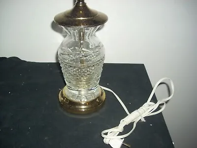 Vintage Waterford Crystal Table Lamp Brass Glass 14  Tall  Nice • $125