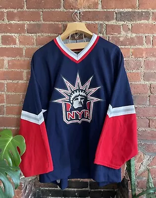 New York Rangers Lady Liberty NHL Hockey Jersey Vintage KOHO Size 52 Authentic • $300