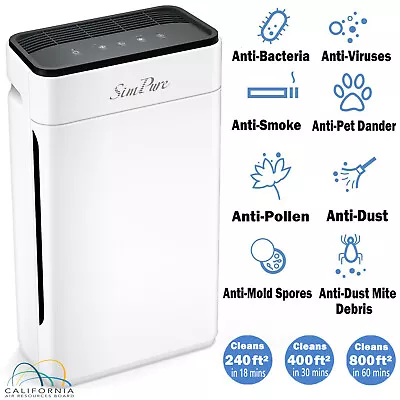 Home Air Purifiers For Large Room Medical Grade HEPA Air Purifier Smoke Odor Pet • $70.99