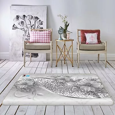 3D Diamond Flowers ZHUA2390 Game Non Slip Rug Mat Photo Carpet Vera • $57.78