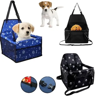 Pet Car Booster - Seat Carrier Clip In Safety Box Foldable Black Blue Cat Dog • $24.95