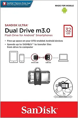 10x SanDisk 32GB OTG Dual USB 3.0 To M3.0 Micro Flash Drive For Android SDDD3 • $70