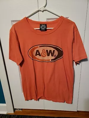 A & W Root Beer T Shirt Large Orange • £4.83