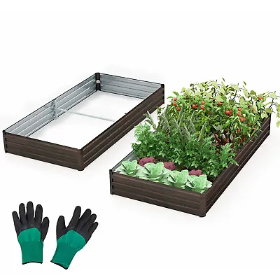 8 X 4 X 1 Ft Large Outdoor Metal Planter Box For Vegetable Flower Fruit Herb • $54.99