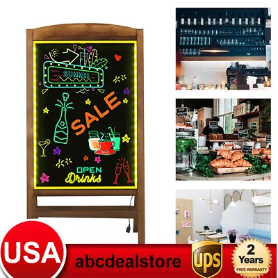 LED CHALKBOARD A-FRAME Single Sided Menu Restaurant Sign Sidewalk Sandwich Board • $56.05