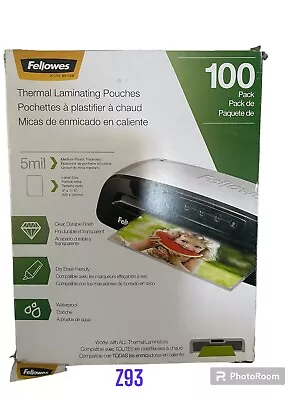 Fellowes Laminating Pouches Letter Size Hot Pouch 9 X 11.5 5 Mil 100 Pack • $22