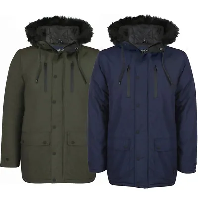 £22.49 • Buy Tokyo Laundry Mens Parka Coat Multi Pocket Fur Trim Hood Quilted Utility Jacket 