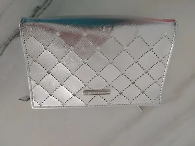 Michael Kors Gray Metallic Diamond Pattern  Cosmetic Bag Clutch • $29.99