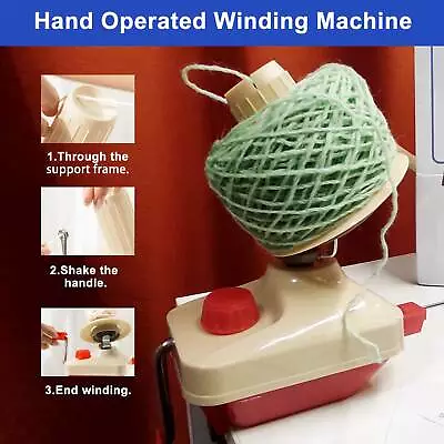 Hand Operated Knitting Roll String Yarn Fiber Wool Thread Ball Holder Machine • £10.79