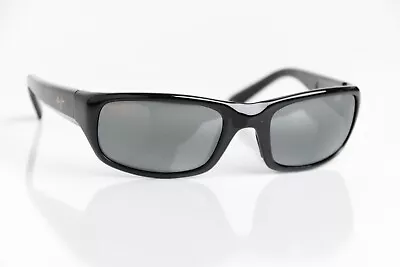 NEW Maui Jim STINGRAY Gloss Black POLARIZED Grey GLASS Lens Sunglass 103-02 • $189