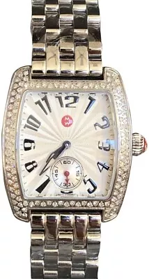 (ON SALE) New Michele Diamond Urban Silver Bracelet Watch Retail $2000 • $1050
