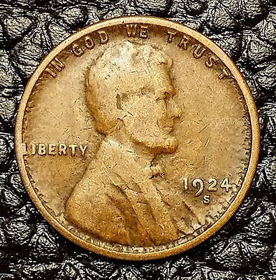 1924-S Lincoln Wheat Cent ~ VERY GOOD (VG) Condition ~ COMBINED SHIPPING! • $2.25