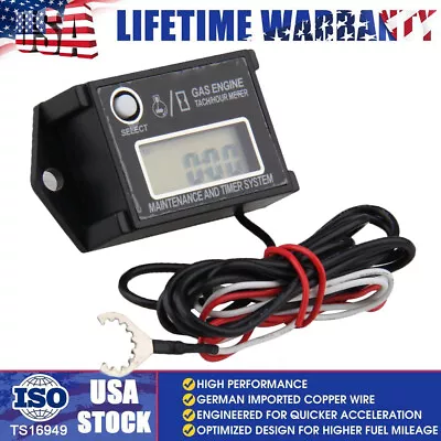 Adjustable Tiny Tach Digital Hour Meter Tachometer Resettable Job Timer Briggs • $21.89