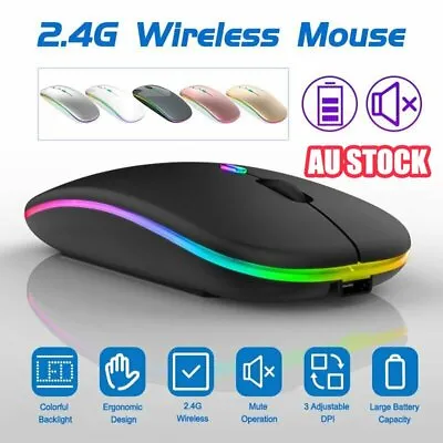 $11.86 • Buy Wireless Mouse, LED Rechargeable Bluetooth Mouse Dual Mode High Quality YyTK