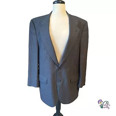 VTG BURBERRYS Wool Blazer Mens Sz 44 Gray Striped Sport Coat Union Made Rich’s • $55.24