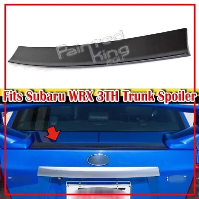 Fit For SUBARU WRX 3rd 4DR Sedan Under STI Trunk Boot Spoiler 08-14 Matte Black • $105